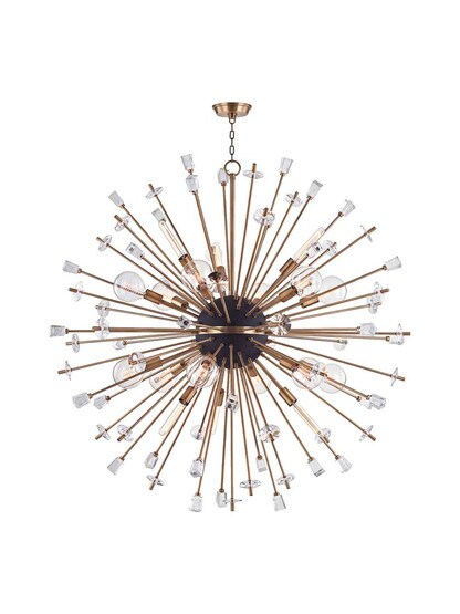 Liberty 18-Light Chandelier in Aged Brass.